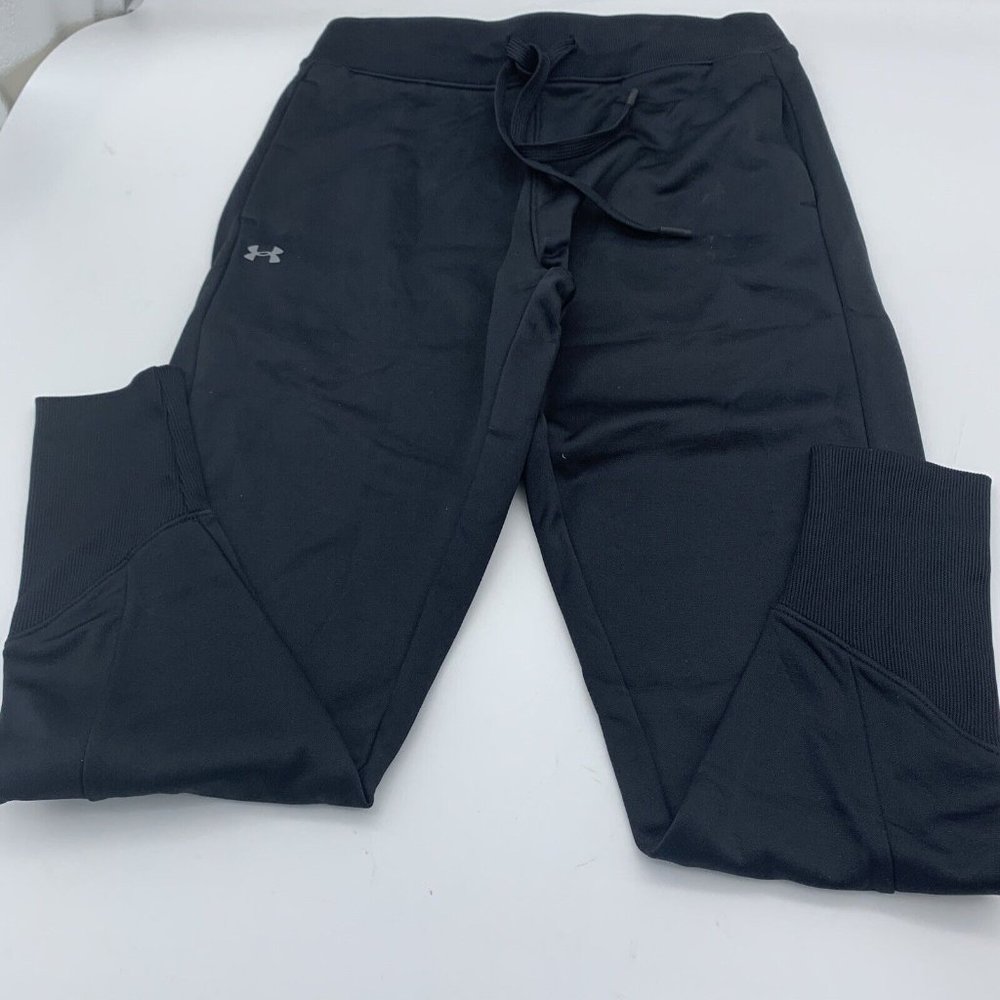 Under Armour Mens Sweat Pants Small Black Drawstring Pockets ColdGear